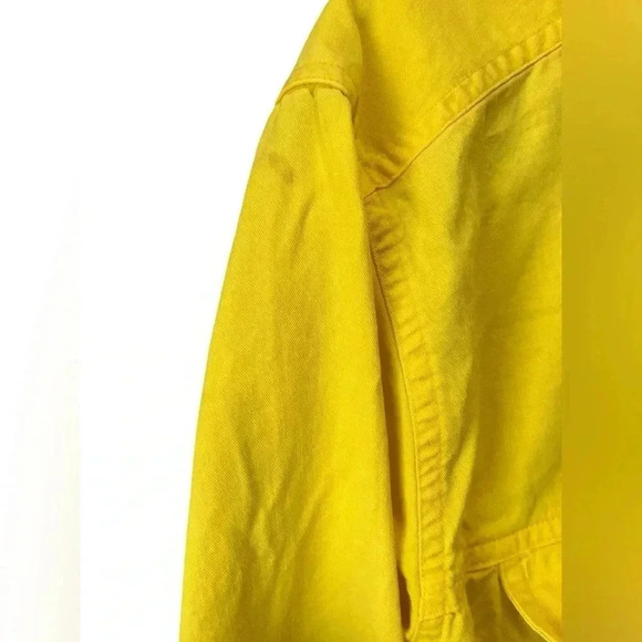 True vintage Logo Mens button down 1980's FORENZA neon yellow OXFORD-M - Picture 5 of 8